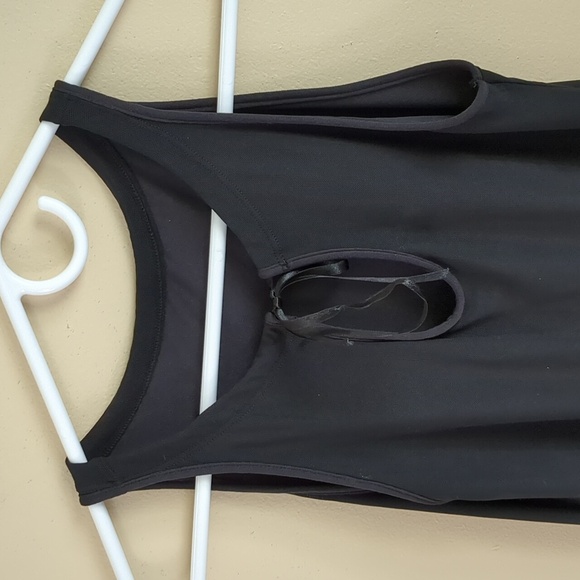 14.5" Pit-to-Pit Black Textured Polka Dot Dress With Pockets - Picture 3 of 9